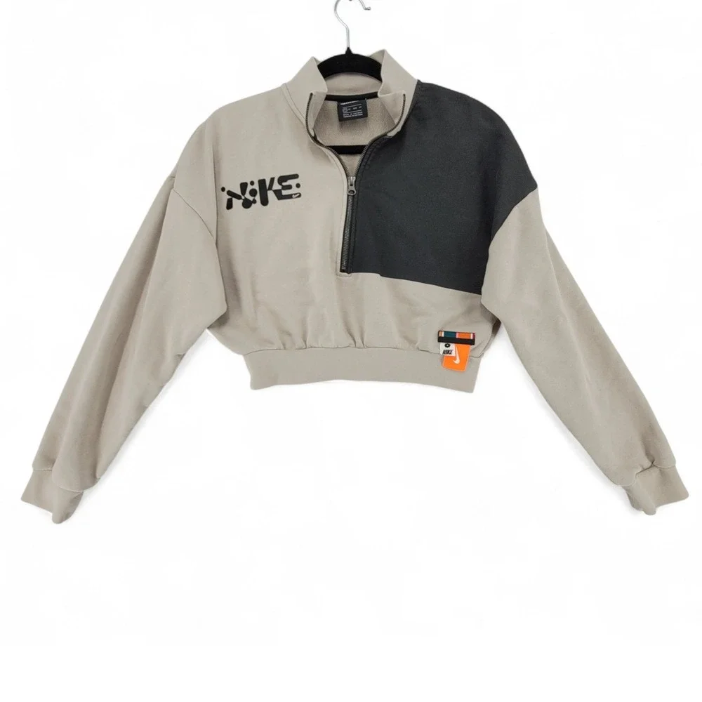 Nike x‎ Eileen Tjan Cropped Pullover Half Zip Sweatshirt Y2K Streetwear It Girl